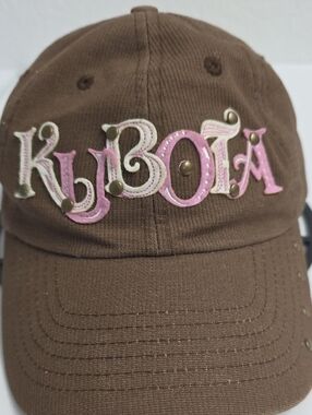Kubota Brown Corduroy Studs Velcro Women's Ballcap
